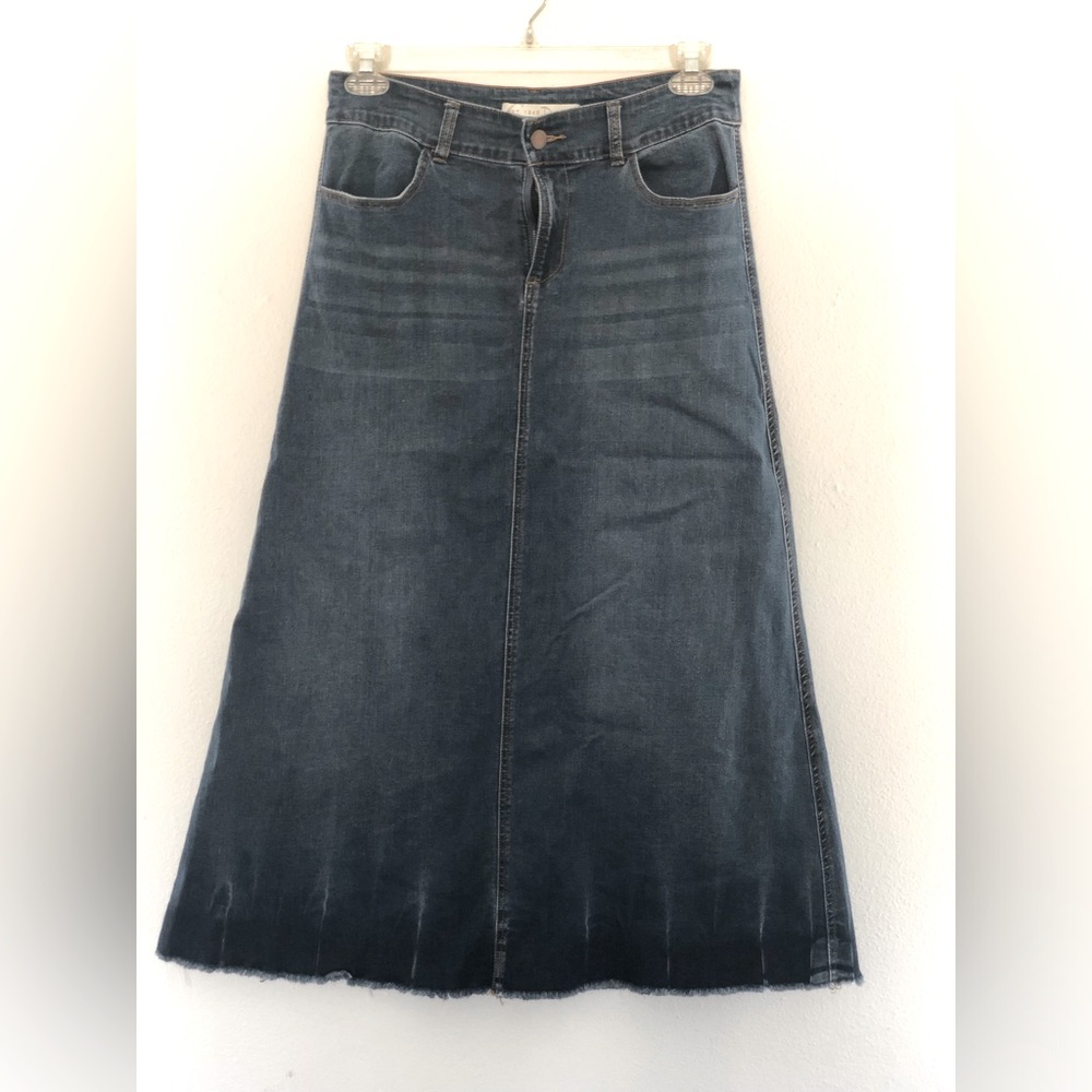 Denim maxi skirt